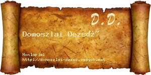 Domoszlai Dezső névjegykártya