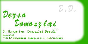 dezso domoszlai business card